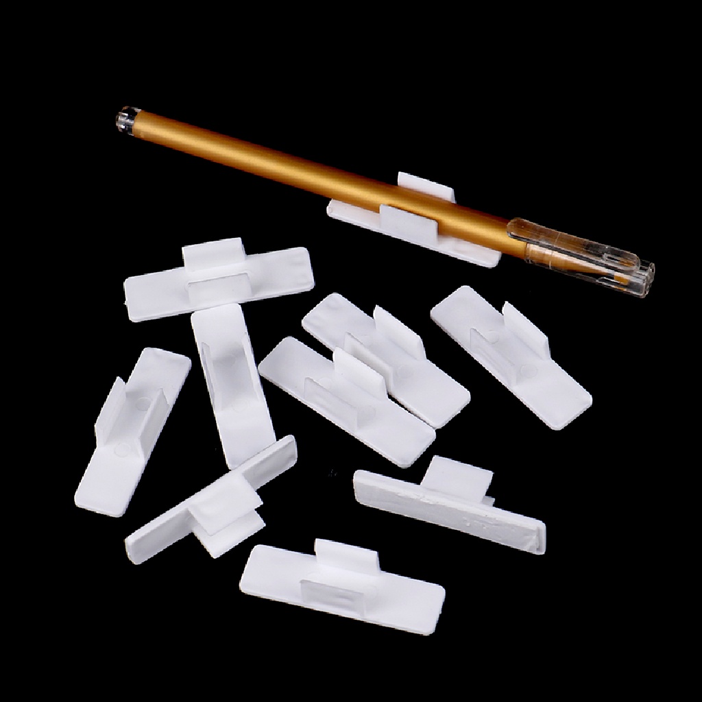 (lightoverflow2) 10pcs Klip Holder Pulpen / Pensil Dengan Perekat