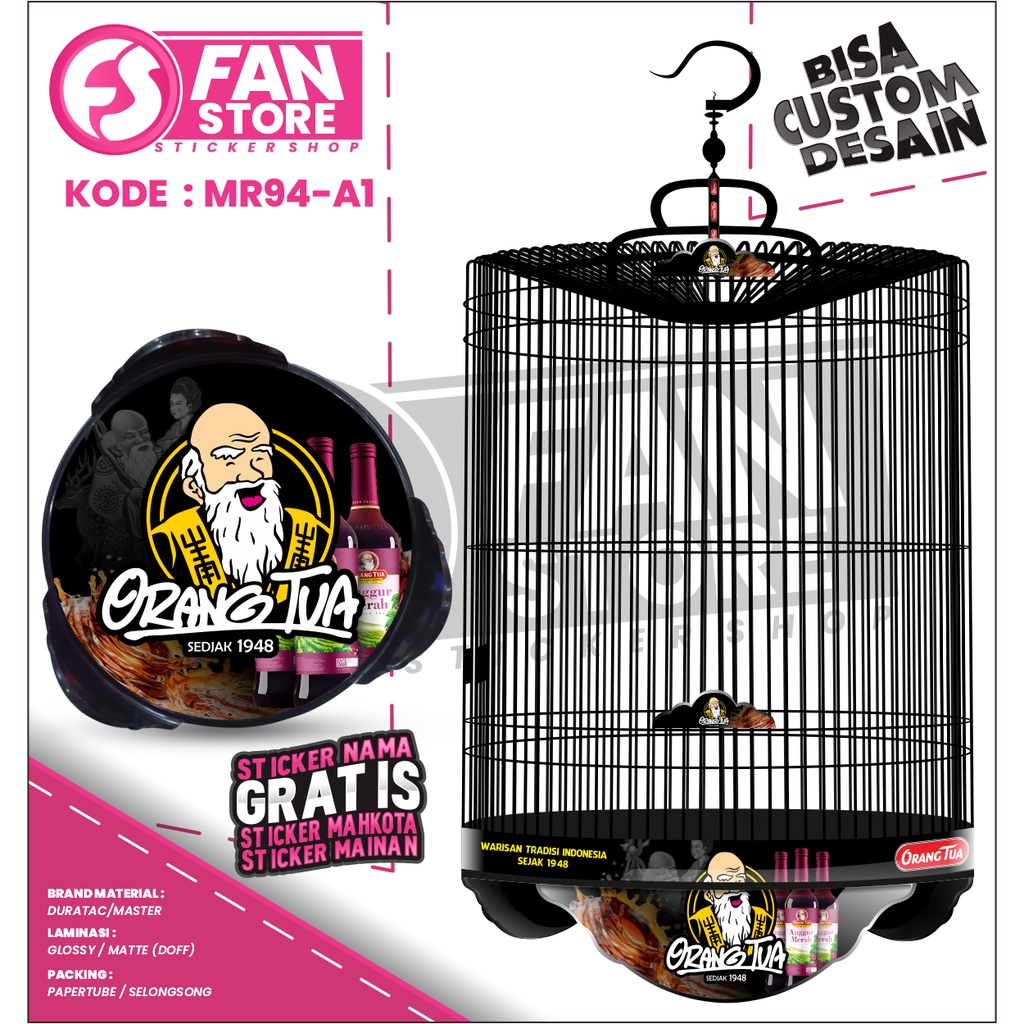 Stiker Tebok Murai - Sticker Decal Sangkar Burung - Decal Tebok Murai