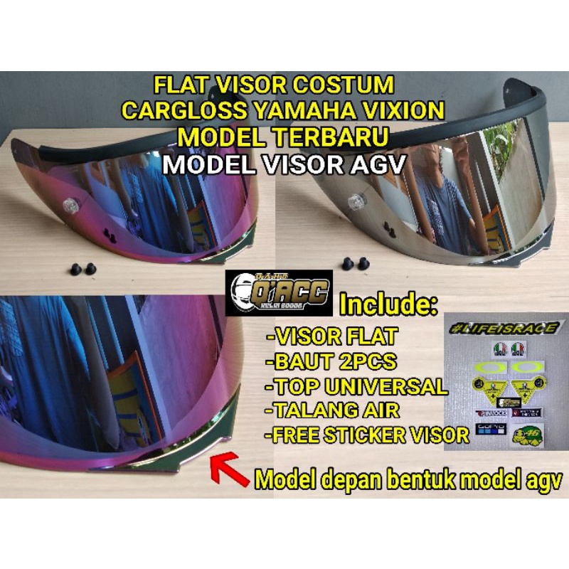 flat visor cargloss yamaha vixion model baru