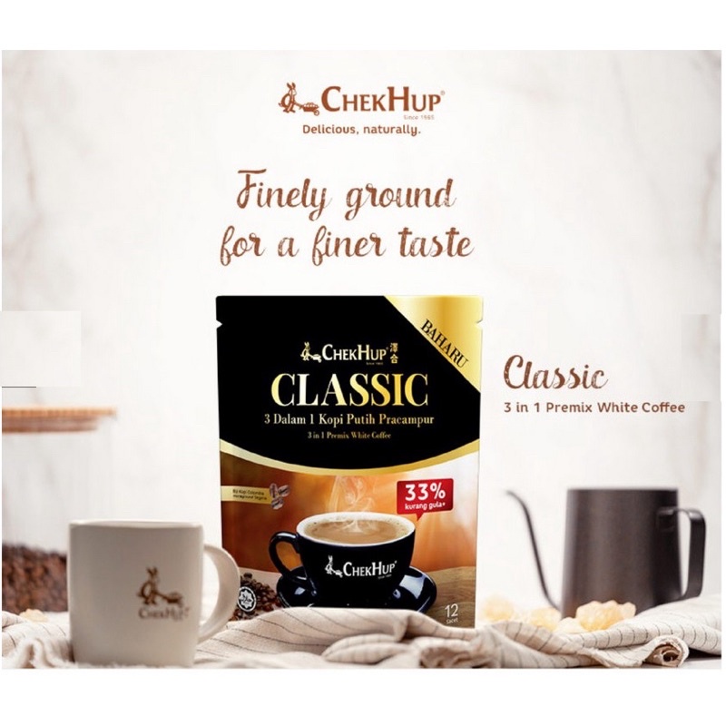 

WHITE COFFEE CHEKHUP CLASSIC 3IN1 WITH 33%LESS SUGAR CHEKHUP KLASIK KURANG GULA CHECHUP NEW