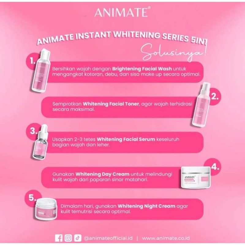 ANIMATE instan whitening series 5in1 BPOM free minigold free pouch