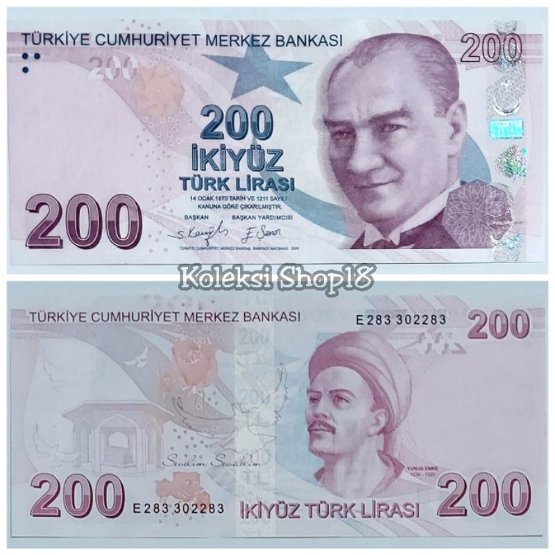 Koleksi Lira Turki Pecahan 200 Lira