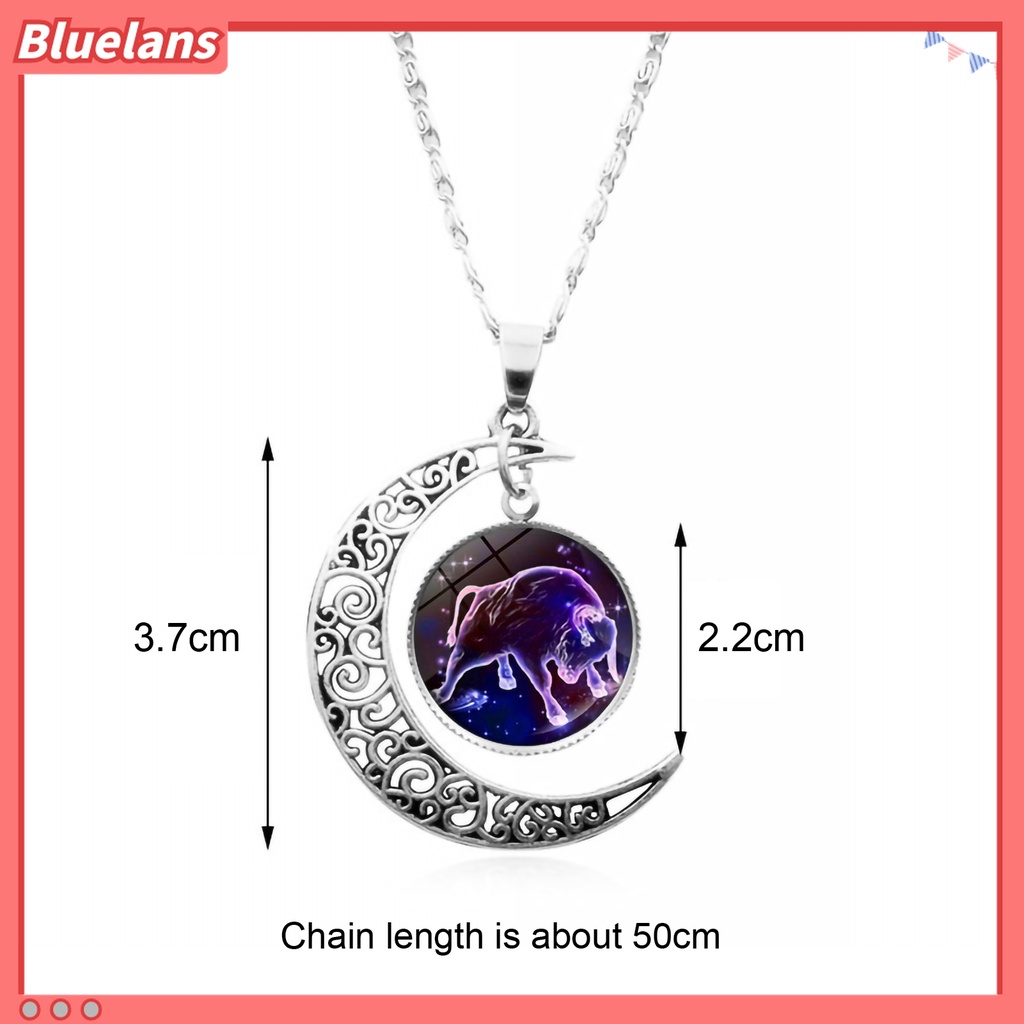 Kalung Liontin 12 Rasi Bintang Bahan Stainless Steel Untuk Unisex