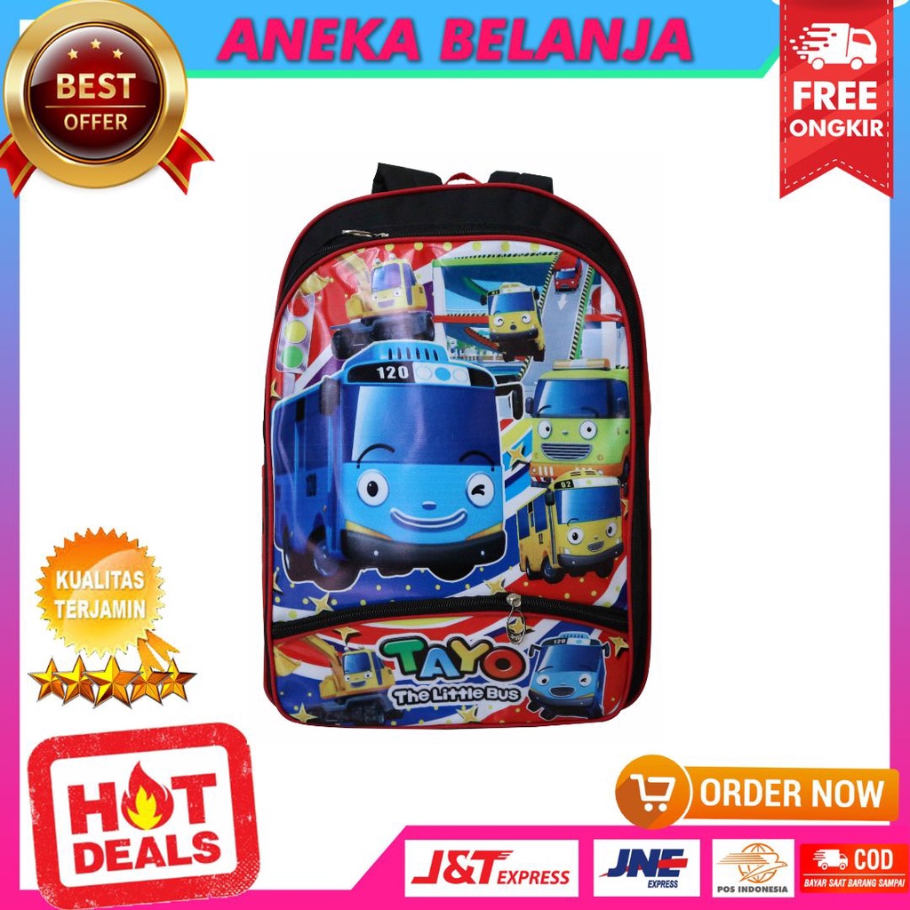 Tas Gendong Anak Kecil TK SD Ransel Gambar Karakter Little Bus Lucu Imut