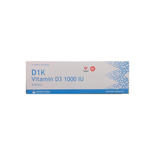 D1K Vitamin D3 1000 IU 1 STRIP ISI 10 Kapsul