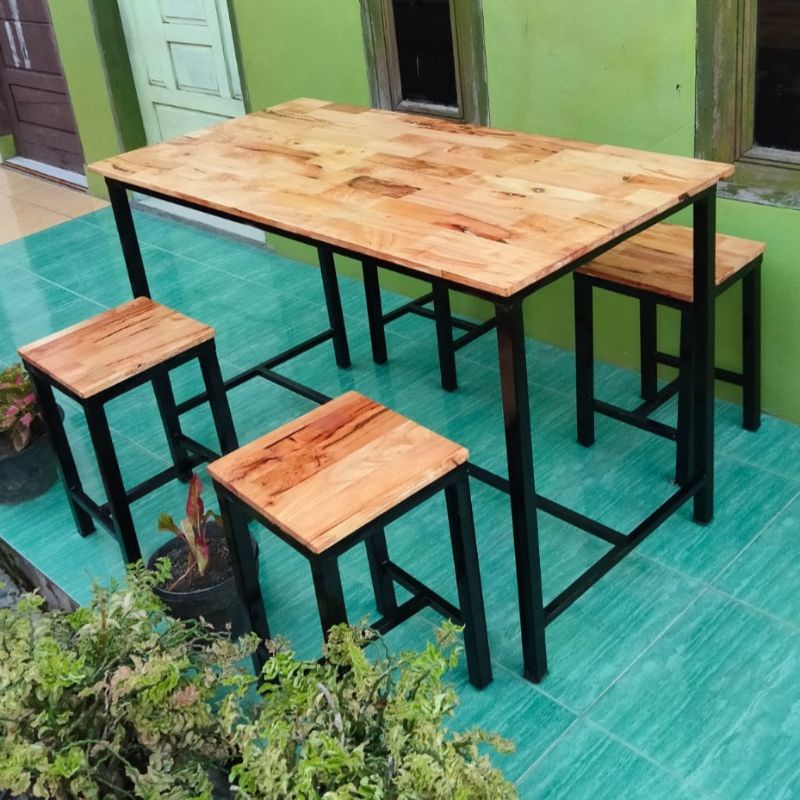 Set meja kafe cafe kursi besi