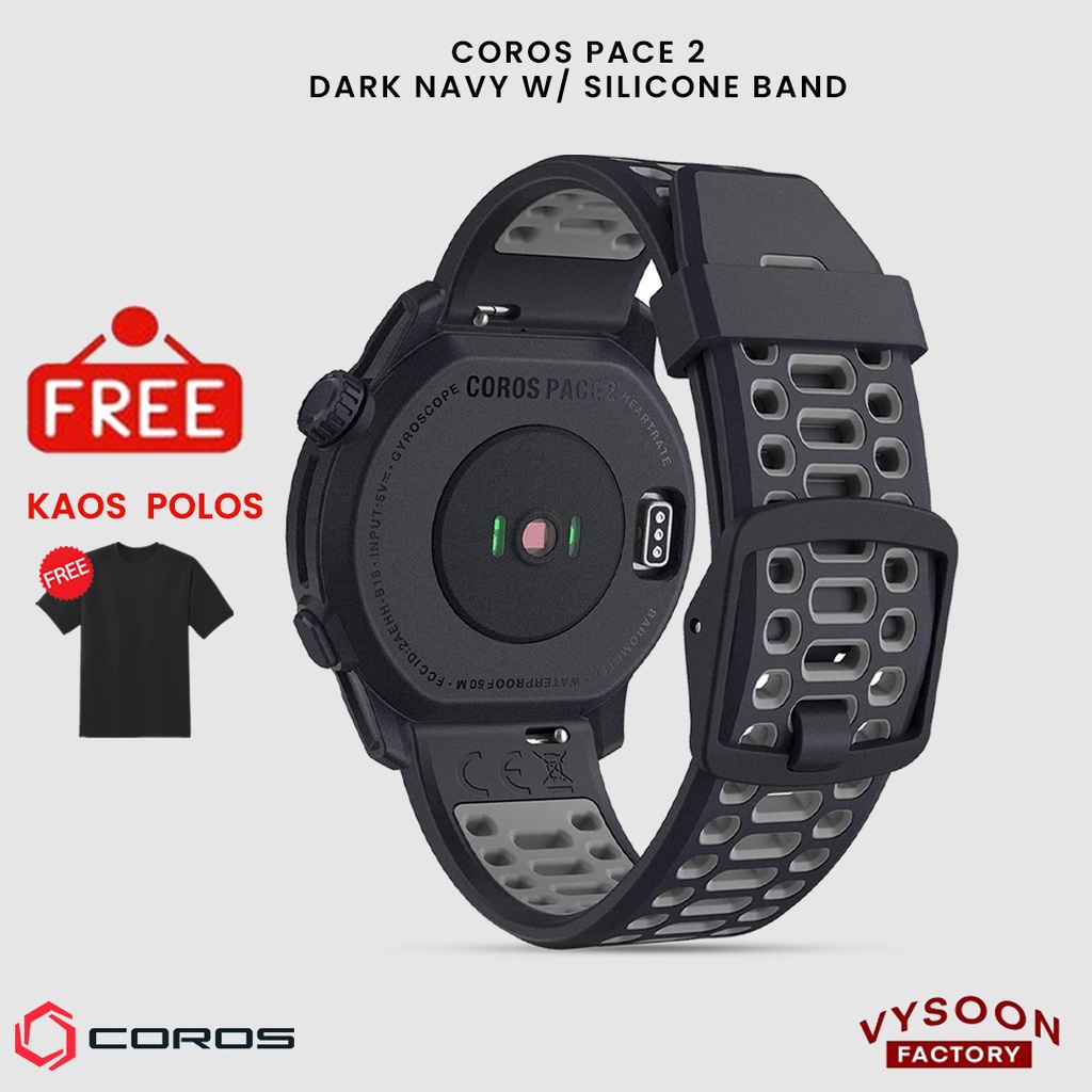 Jam Tangan Smartwatch COROS Pace 2 Dark Navy With Silicone Band