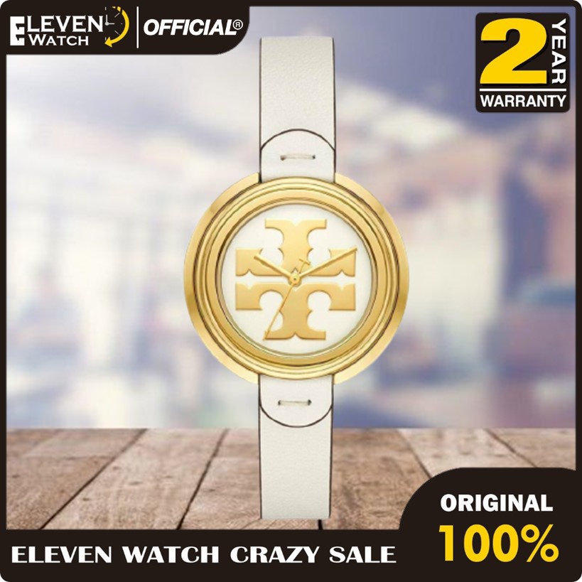 [Promo] Jam Tangan Wanita Tory Burch TBW6200 / TBW 6200 Miller Ivory Leather / Gold-Tone  Garansi 2 