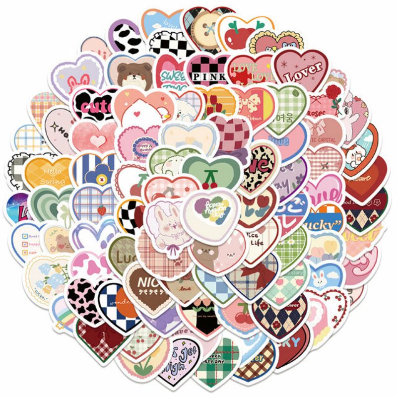 

Stiker Aesthetic Love Pack Style 260209- Stiker Aesthetic Keren Imut Laptop, Aksesoris Hp, Anti Air, Motif, Helm, Tumbler, Koper, Kulkas