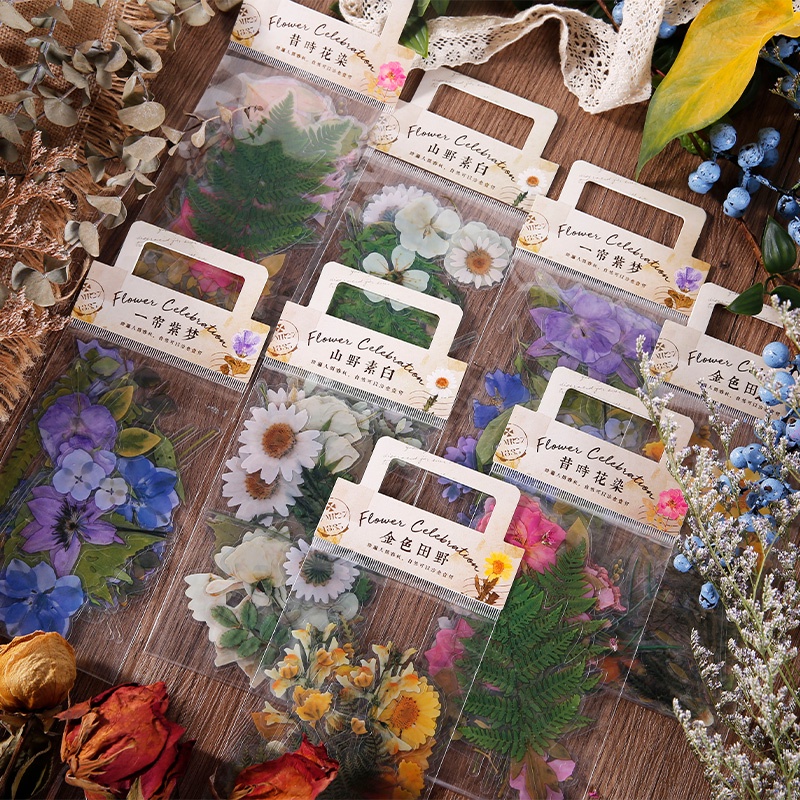 

[FS] Big Size PET Sticker Dried Flower & Leaves Stiker Waterproof Untuk Dekorasi Jurnal Scrapbook 2022