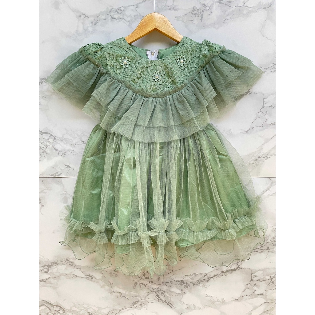 Dress Brokat Anak Perempuan Brocade corneli mix tutu - Dress Ulang Tahun - Dress Pesta - Dress Kondangan - Dress Anak 003