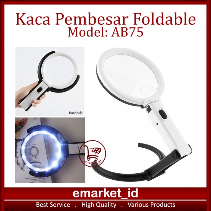 

Kaca Pembesar Foldable LED AB75 / Lup Lensa Magnifier Handheld Lipat