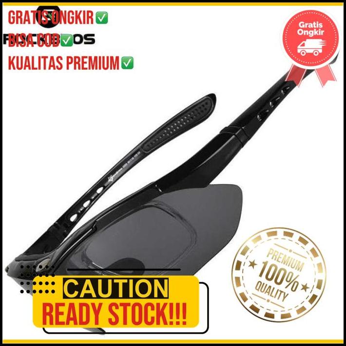 Rockbros Kacamata Sepeda Polarized Dengan 5 Lensa Myopia Hitam