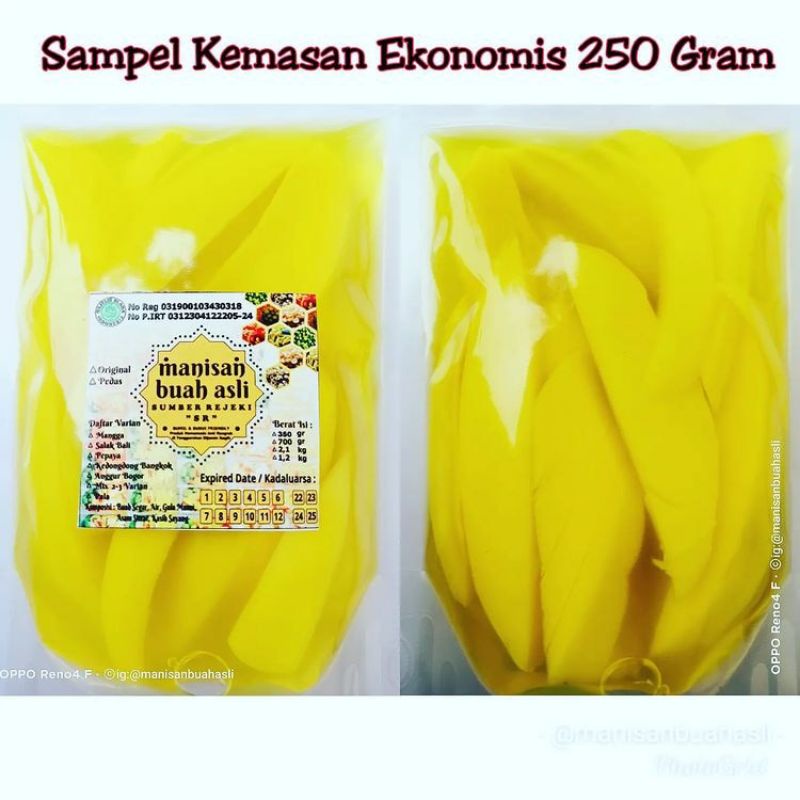 

Manisan Buah Mangga Kemasan Ekonomis 250 Gram TIDAK PEDAS