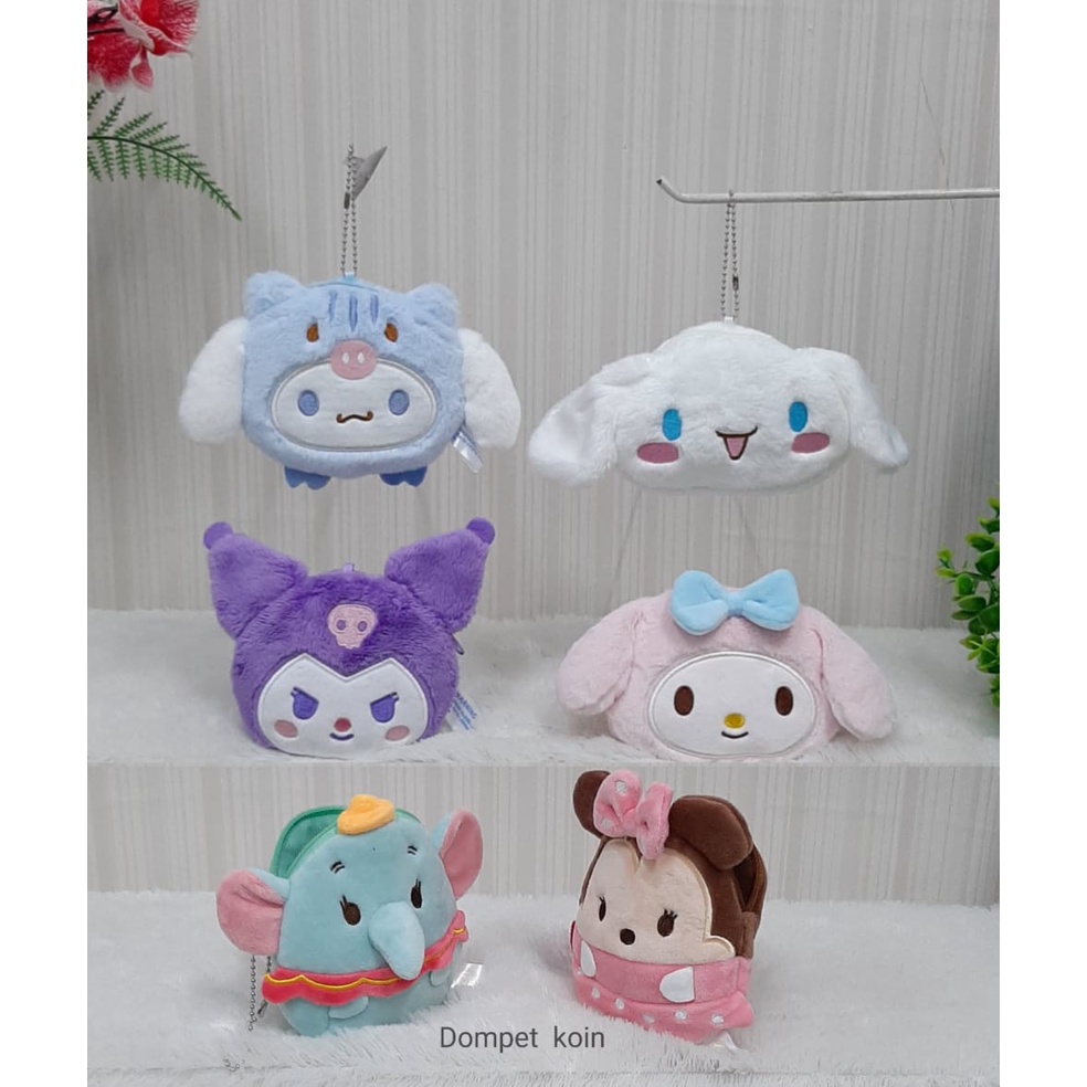 Dompet Koin Karakter Size 12cm/tempat koin/dompet anak anak/Dompet Kuromi Cinamorol Kirby