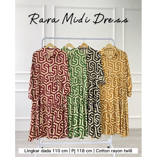 RARA MIDI DRESS MOTIF RAYON | MIDI DRESS  MOTIF ZAHRA VIRAL MUSLIM BUSUI BUMIL MIDI MOTIF