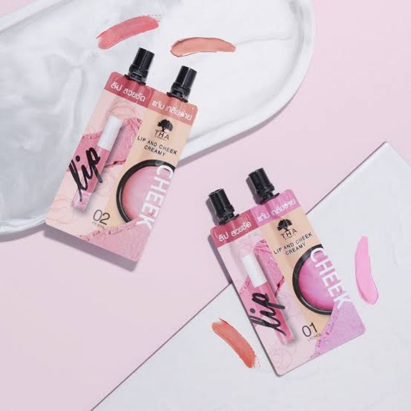 THA BY NONGCHAT Lip And Cheek Creamy 2 in 1 2ml+2ml