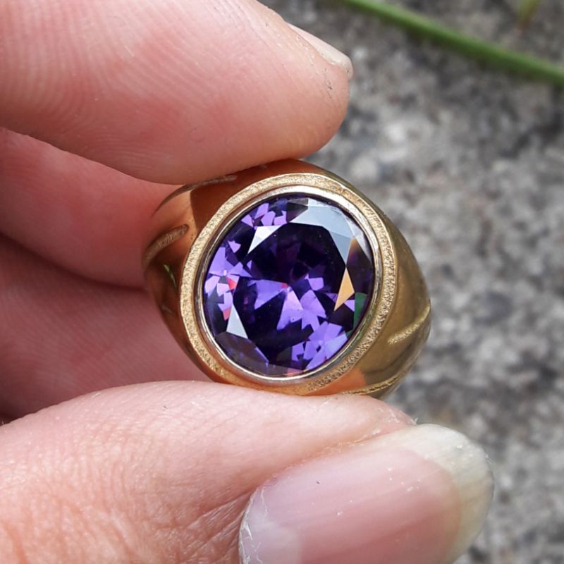 Cincin Batu Kecubung Cutting Kerren