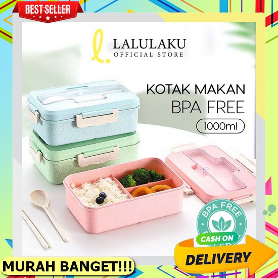 Kotak Makan Anak Anti Tumpah Lunch Box 3 Sekat Lucu Box Bekal Nasi Bento Untuk Perempuan Laki-Laki C