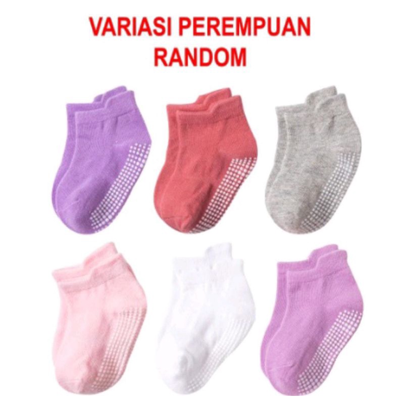Kaos Kaki Bayi Anti Slip Pendek Motif Polos / Kaos Kaki Anak Perempuan / Kaos Kaki Anak Laki Laki Polos 3D / Baby Socks Kids Cute Unik Anti Slip / Kaos Kaki Import