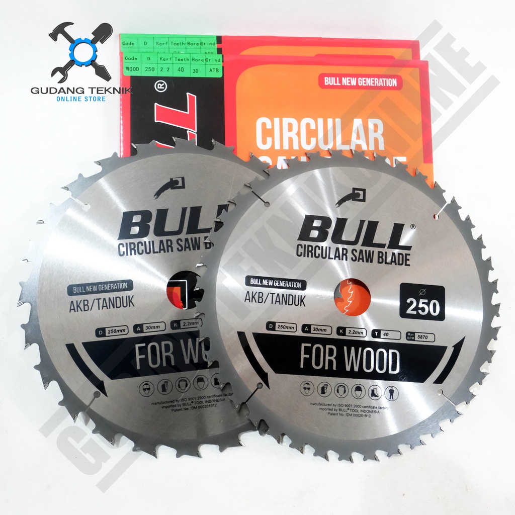 Mata Pisau Kayu Circular Saw TANDUK BULL 10&quot; 250mm 24T 40T / Mata Gergaji Circle 10Inch 250x24T 40T - Circular Saw Blade