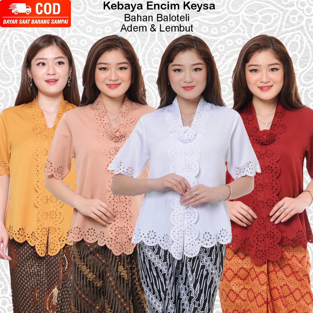 Kebaya Encim Modern Laser Terompet Charlotta Cut Good Quality