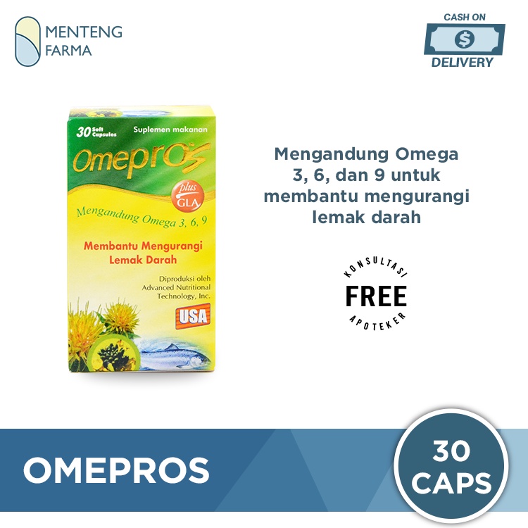 Omepros 30 Soft Capsules - Suplemen Kesehatan Penurun Kolestrol