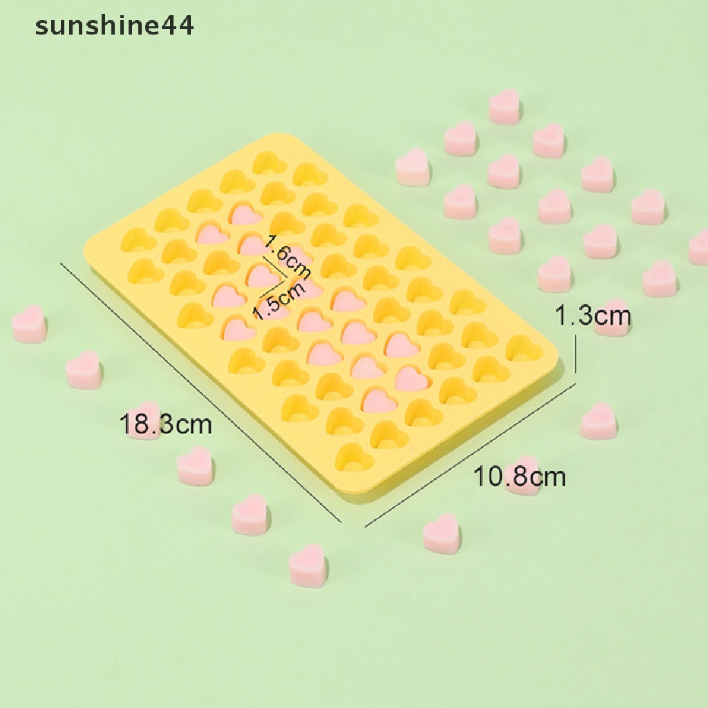Sunshine 1Pc Cetakan Silikon 55 Lubang Bentuk Hati Untuk Coklat / Kue DIY