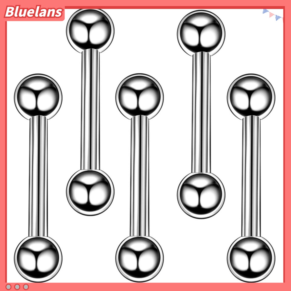 60pcs / Set Cincin Tindik Bibir Alis Kuku Hidung Bahan Stainless Steel Untuk Unisex