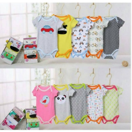 Bizy Bee Jumper Pendek 5in1 Jumper Bayi Premium Motif Cewek Cowok 3-12bln