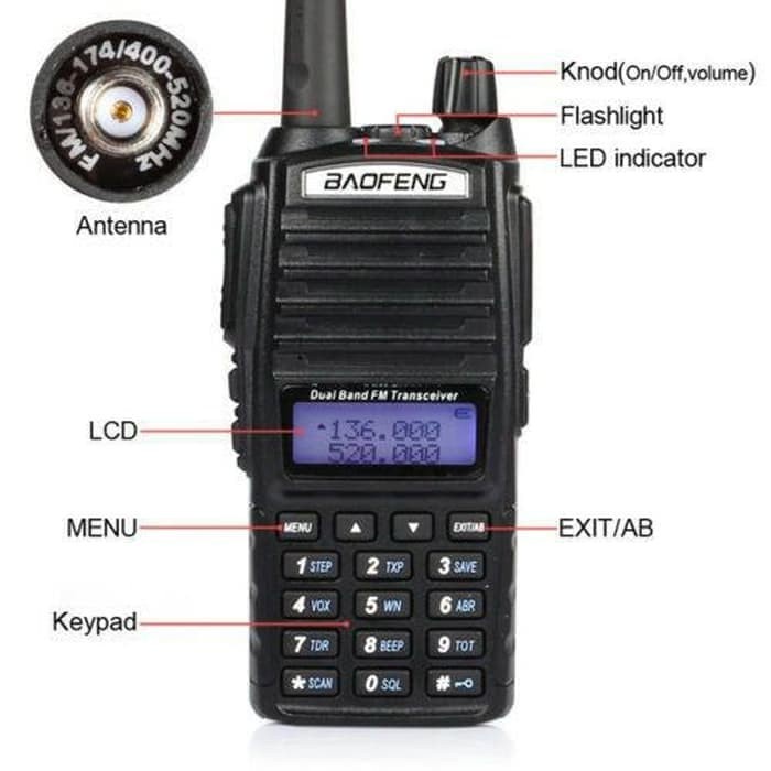 Radio Ht Handy Talky Baofeng Uv 82 Headset Original
