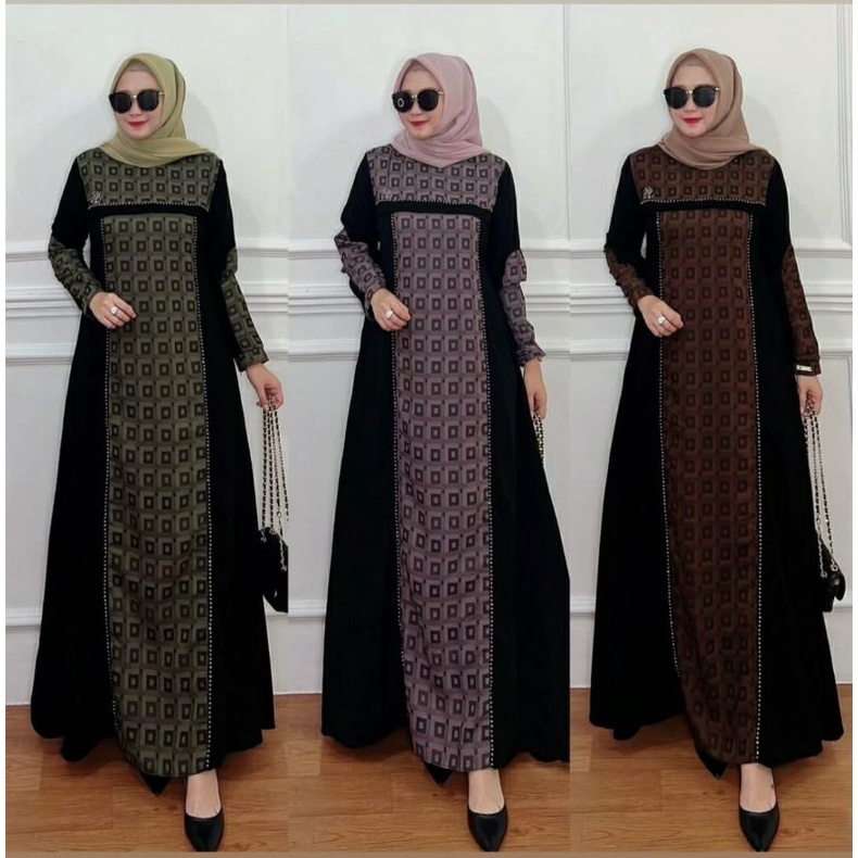 Gamis New Lusy Original | Aswan mix Jetblack Termurah