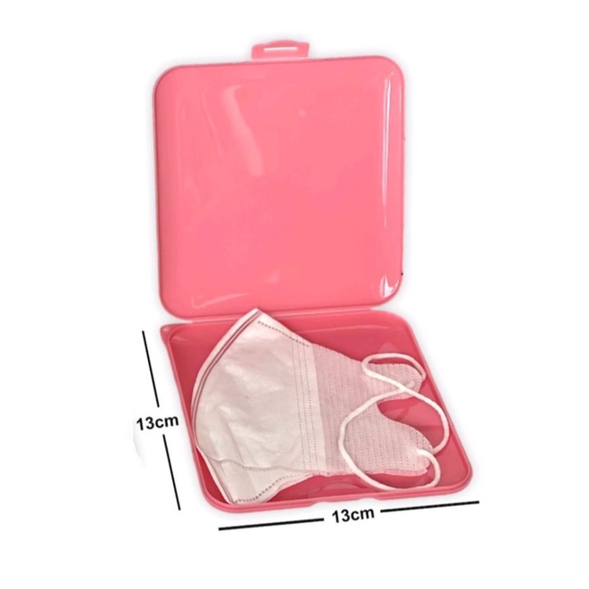 Tempat Masker 13X13 Anti Bakteri Mask Case Storage Kotak Penyimpanan Masker Medis Higienis High Quality