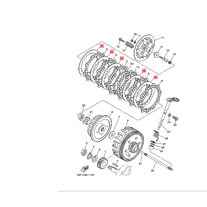 BESI PLAT KOPLING SCORPIO ORIGINAL YGP 5BP-E6324-00