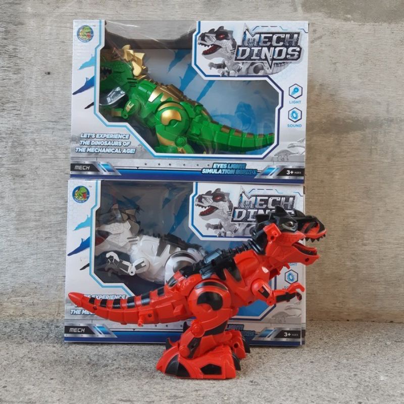 Mainan Robot Dinosaurus Tirex Baterai - Robot Tech Dino Edukasi Anak