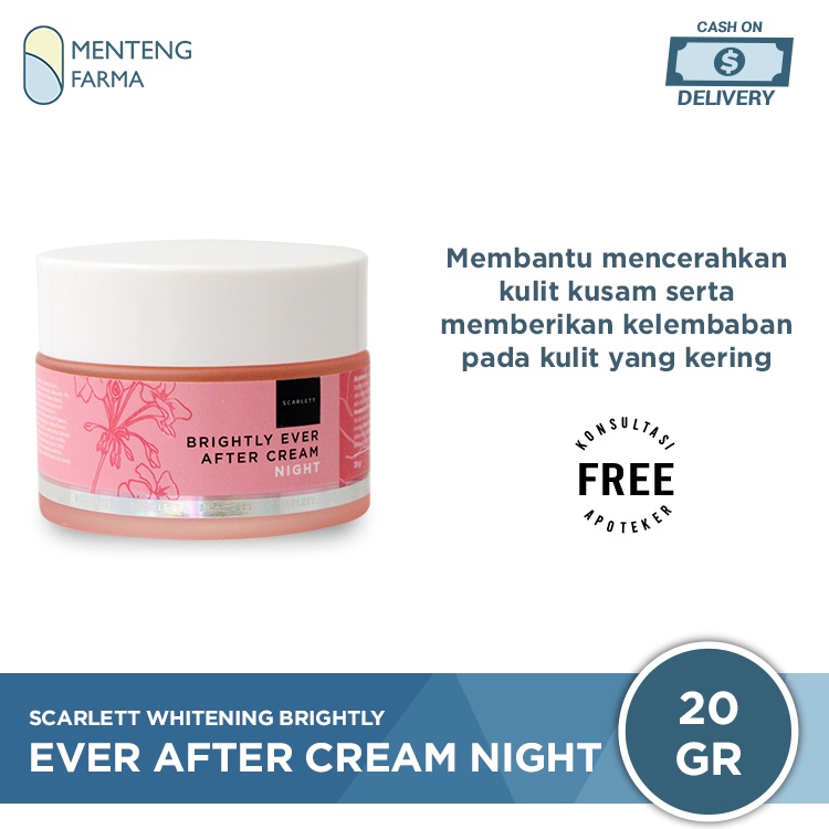 Scarlett Brightly Ever After Cream Night 20 Gr - Krim Malam Pencerah Wajah