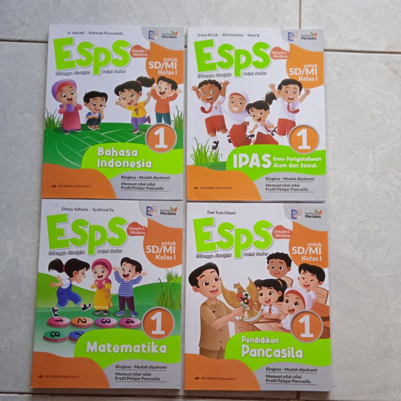 Kelas 1 SD/MI ESPS IPAS ilmu Pengetahuan Alam dan Sosial, Matematika, Pendidikan Pancasila dan Bahas
