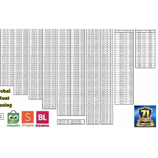 

17,5 x 35 cm Plastik OPP TEBAL (100 lbr) (lem/seal)