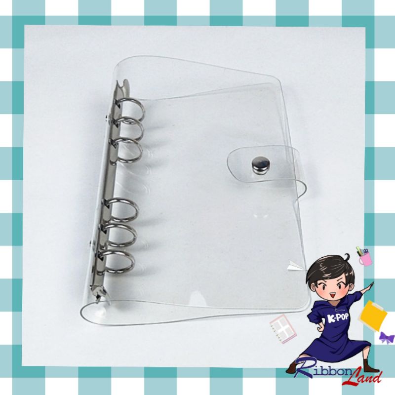 

A6 Cover Binder Notebook Diary Premium PVC Transparan ( Tebal ) 6 Ring