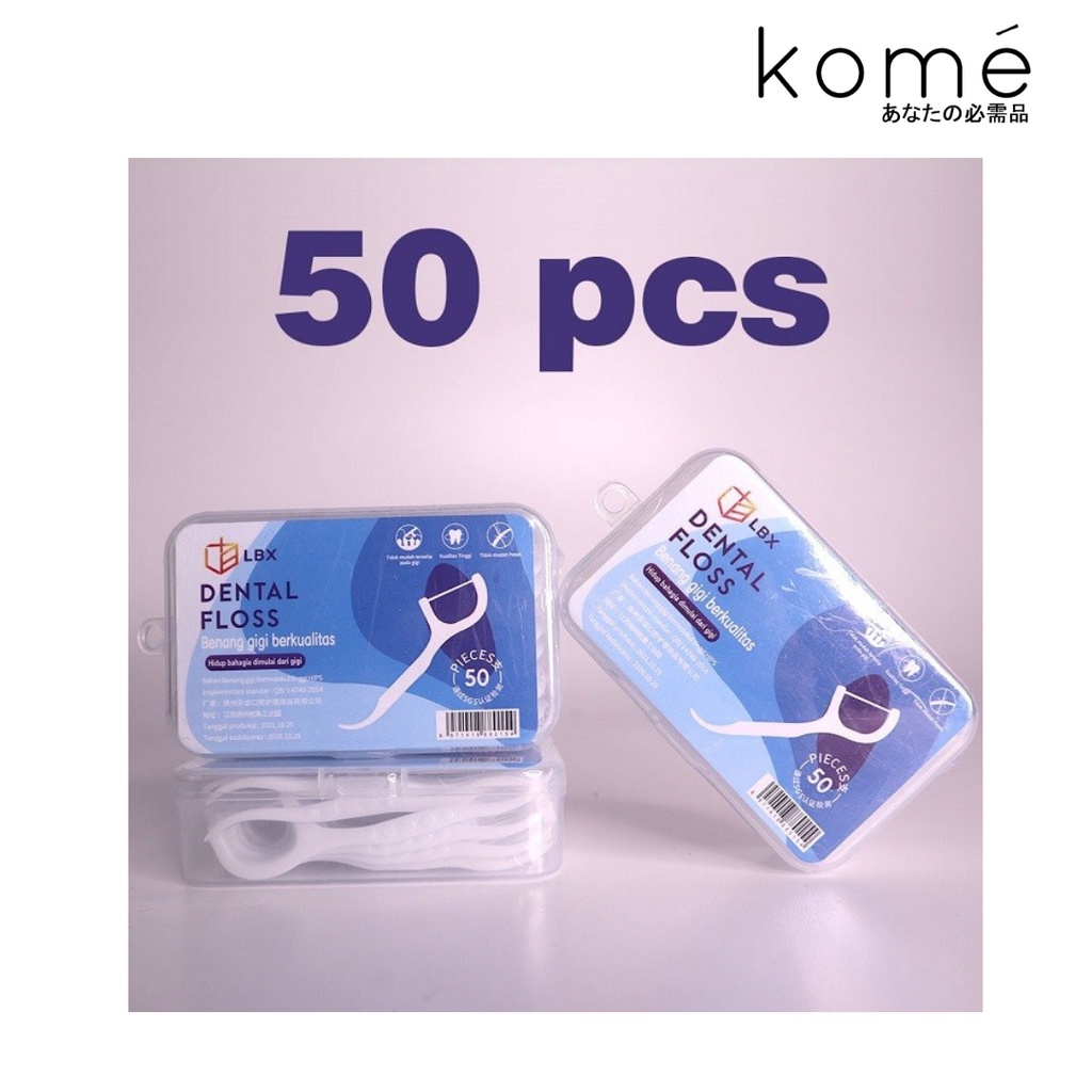 Dental floss benang Busur tusuk gigi pembersih sela gigi LBX isi 50pcs