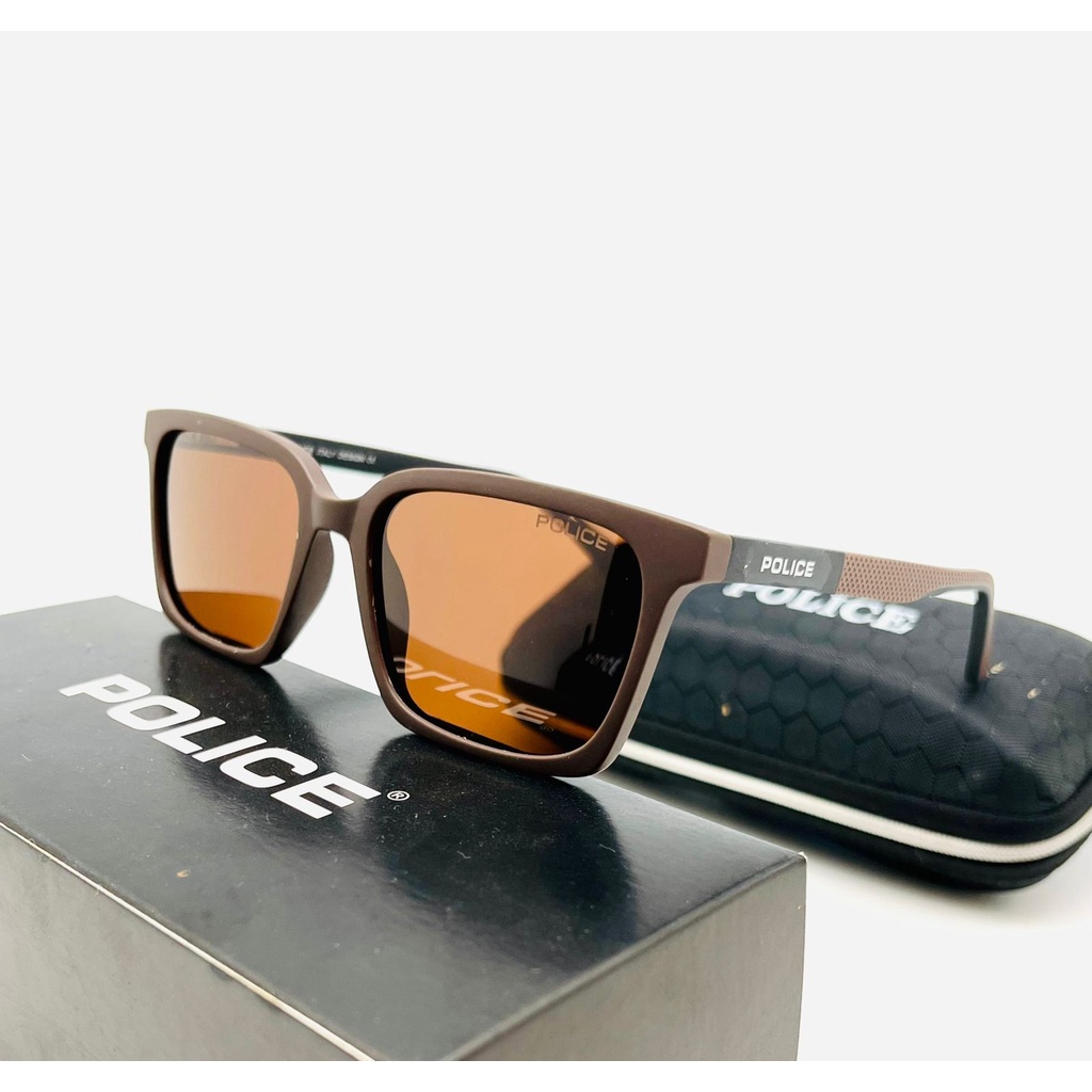 NEW KACAMATA PRIA police 2271 polarized+antiradiasi UV 400 BROWN