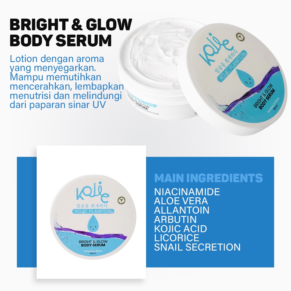 Kojic Plankton Bright &amp; Glow Body Serum Terbaru