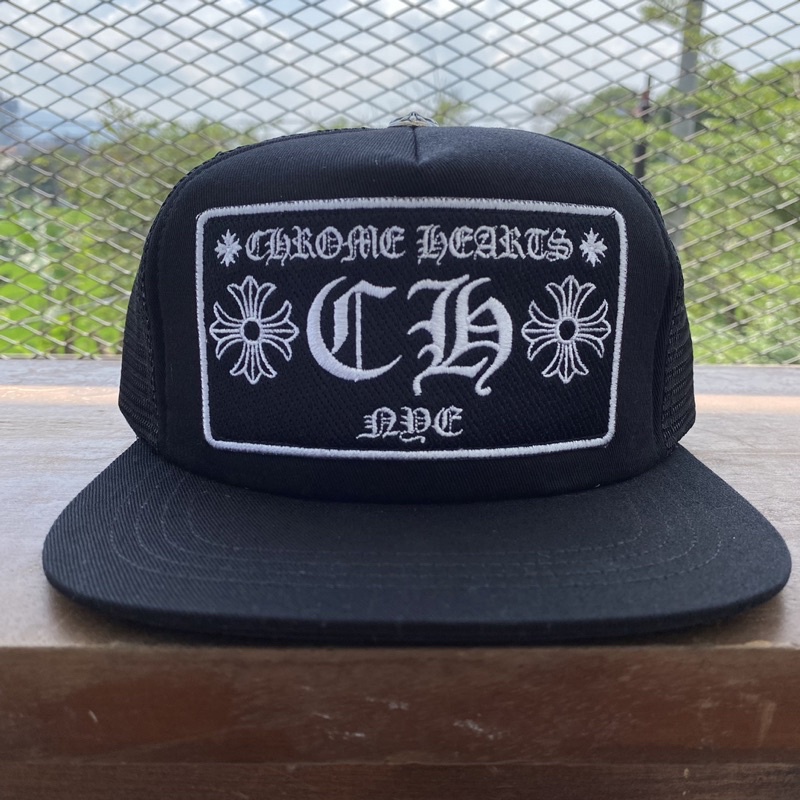 CHROME HEARTS HAT TOPI TRUCKER JARING NEW YORK CITY NYC HITAM