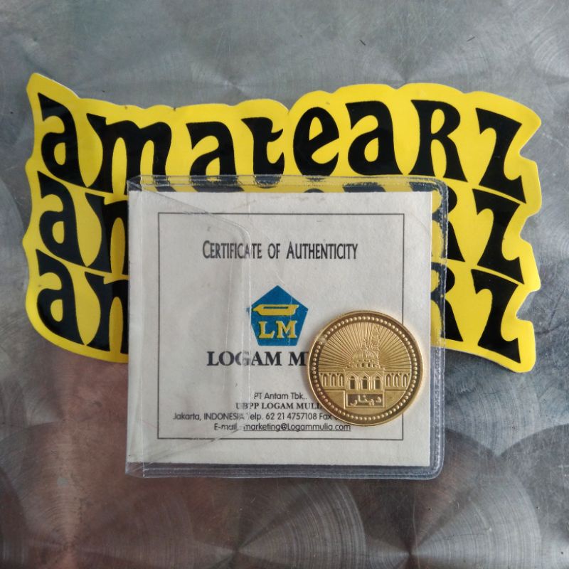 1 DINAR ANTAM BERSERTIFIKAT LBMA BERAT 4,25 GRAM KADAR EMAS 91,7 %