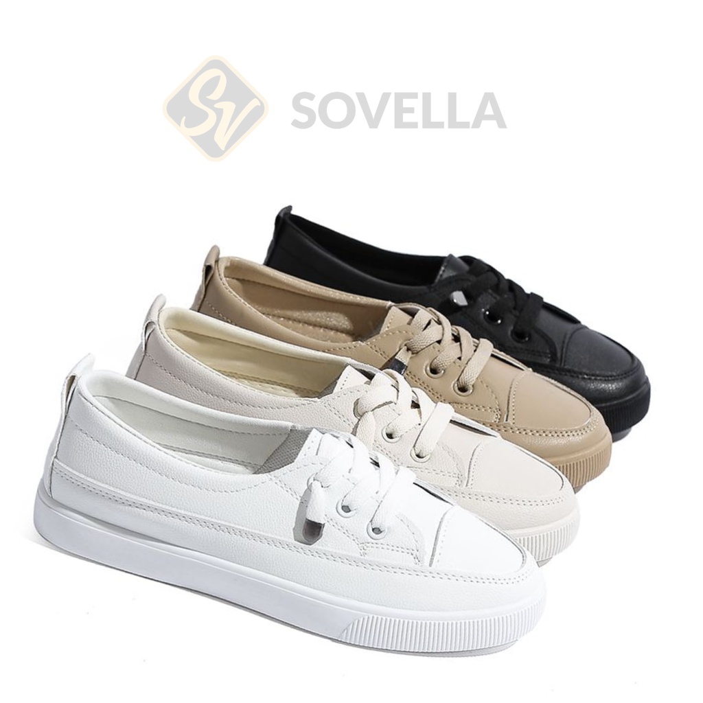 SOVELLA Cleo Sepatu Flat Shoes Putih Slip On Wanita