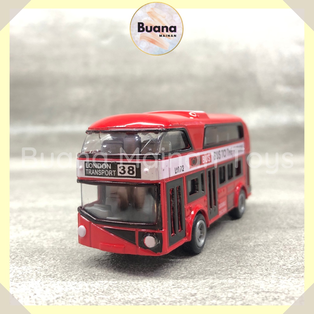 DIECAST LONDON VINTAGE OLD BUS MODERN CITY MAINAN MOBIL ANAK COWO CEWE M8589