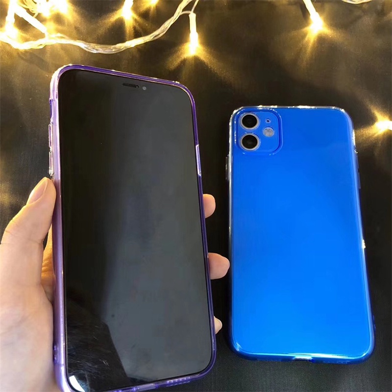 Soft Case Transparan Fluorescent Cover iPhone 13 12 11 Pro X XS Max XR