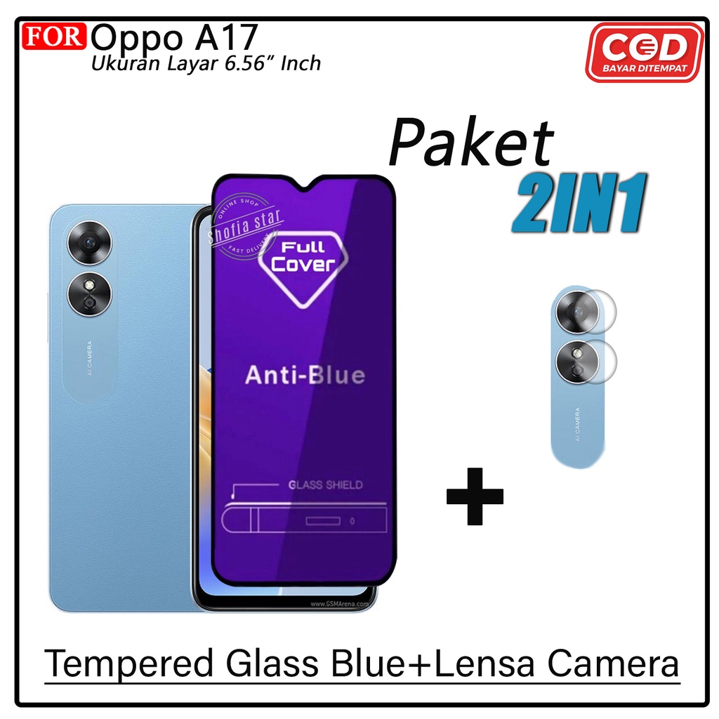 PAKET 2IN1 Tempered Glass Matte Oppo A17 A17k Anti Glare Full Layar