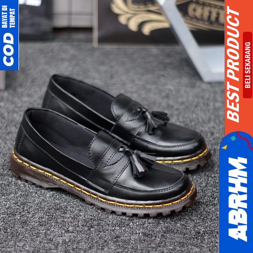 Sepatu Docmart Loafers Wanita Hitam Abrhm Melis