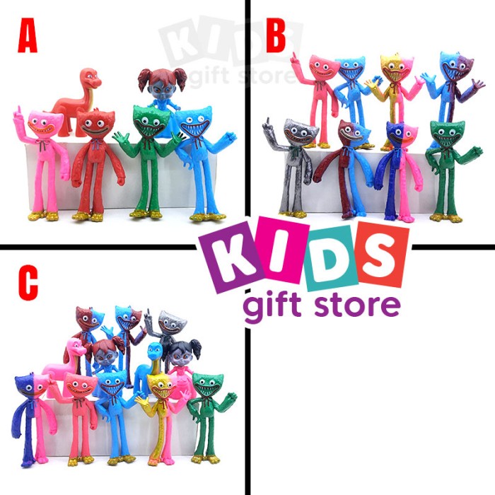 Lucu Huggy Wuggy Figure Set - Mainan Figur Promo